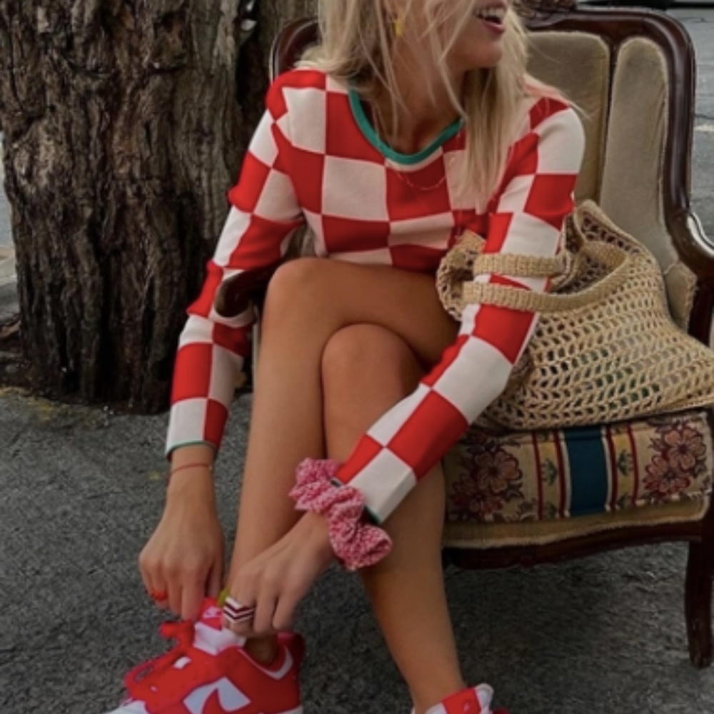 Zara Plaid Knit Dress